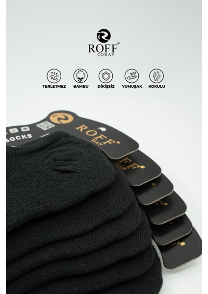 Roff Bambu Erkek Sneaker Spor Patik Çorap Dikişsiz 12’li Paket indirimleri