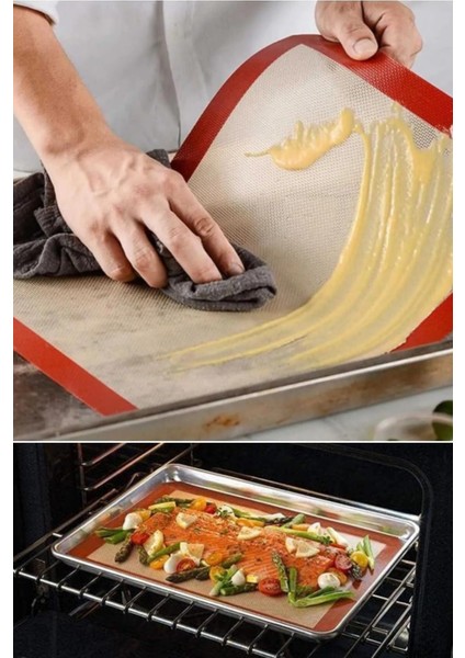 Silikon Pişirme Matı, Yıkanabilir Yanmaz Pastacılık Fırın Matı - Isıya Dayanıklı, Çok Renkli, 30 x 40 cm indirimleri
