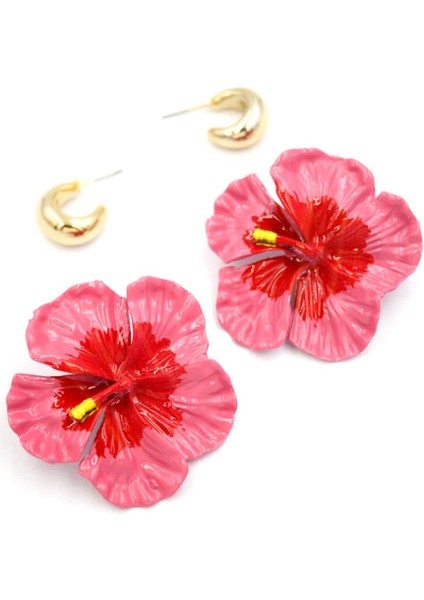 Çiçek ve Halka Küpe Seti