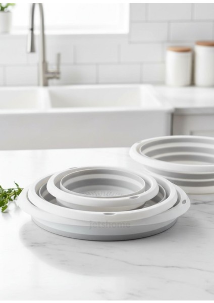 Çeyizlik 4’lü Katlanır Badya Leğen Süzgeç Seti – Akordiyon Tasarım, Yer Tasarrufu fiyatları