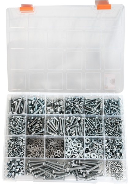 1551 Parça 17 Çeşit (M3,m4,m5,m6) Ysb Metrik Vida, Somun, Pul Seti, Mobilya Kulp Vidası