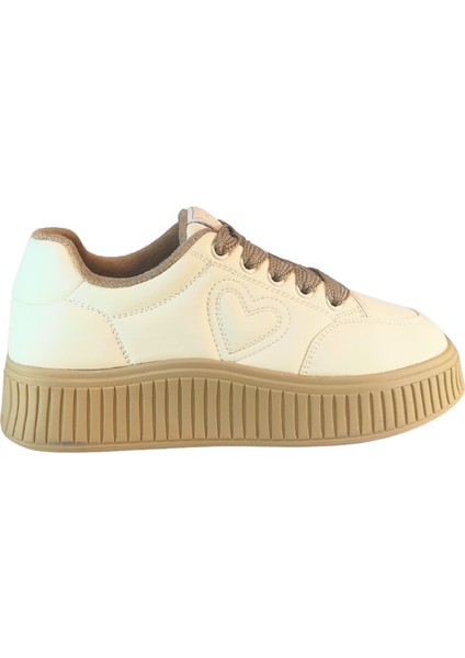 Kadın Deri Sneaker Bağcık Kapamalı Kalp Detaylı Peluş Iç Astarlı Günlük Ayakkabı fiyatları