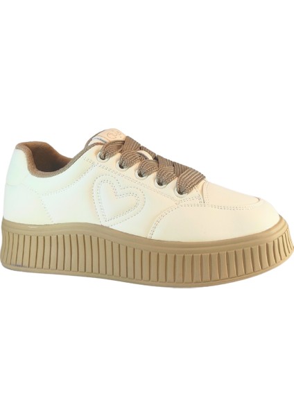 Kadın Deri Sneaker Bağcık Kapamalı Kalp Detaylı Peluş Iç Astarlı Günlük Ayakkabı modelleri