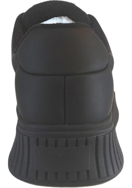 Kadın Deri Sneaker Bağcık Kapamalı Kalp Detaylı Peluş Iç Astarlı Günlük Ayakkabı