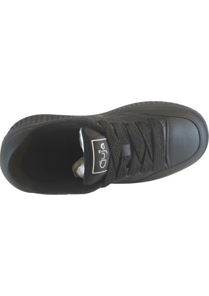 Kadın Deri Sneaker Bağcık Kapamalı Kalp Detaylı Peluş Iç Astarlı Günlük Ayakkabı