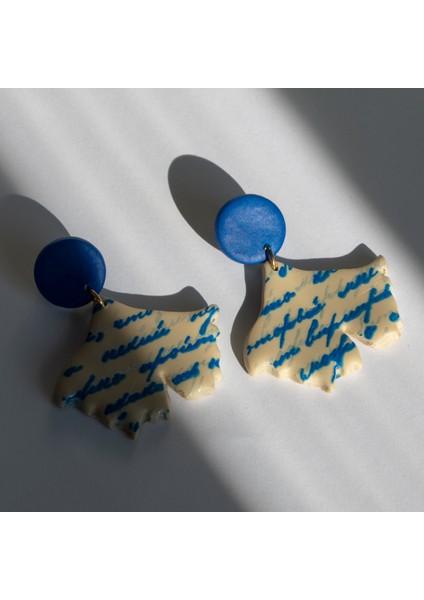 El Yapımı Tasarım Polimer Kil Mavi Romantik Küpe fiyatları