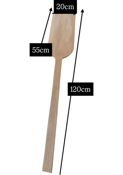 Pizza, Pide ,lahmacun Börek Küreği - 20X55 cm – 120 cm Saplı, Hafif ve Kullanışlı