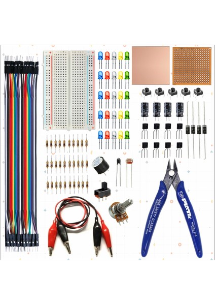 Breadboard Temel Elektronik Devre Seti + Plato Yankeski