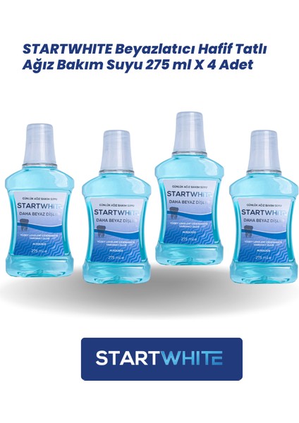 Startwhıte Beyazlatıcı Hafif Tatlı Ağız Bakım Suyu 275 ml x 4 Adet