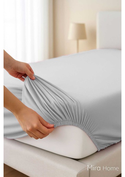 Çift Kişilik Düz Penye &#37;100 Pamuklu Lastikli Çarşaf 160X200 Newsheet Gri fiyatları