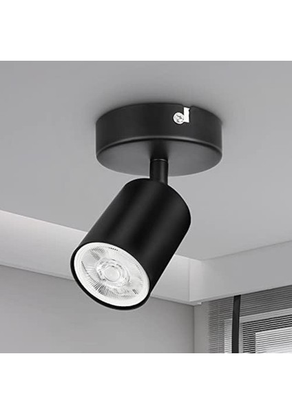 Modern Siyah Metal Oda,mutfak,banyo,cafeler Için Gün Işıgı Spot(Ampul Dahildir)