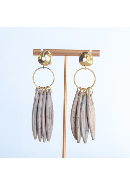 El Yapımı Tasarım Polimer Kil Sallantılı Küpe