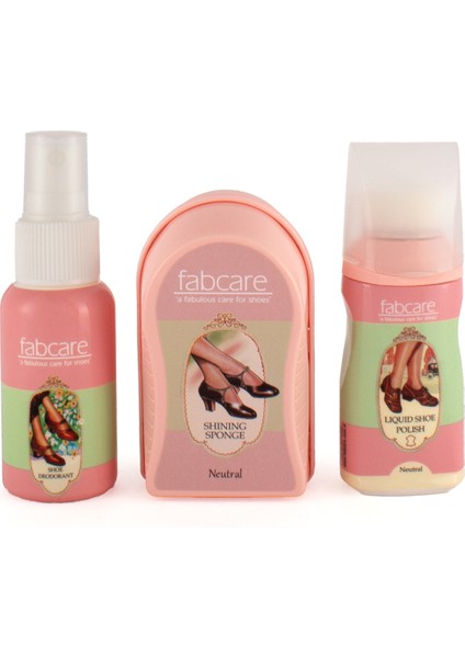 Kadın Ayakkabı Bakım Seti - 3'lü (Deodorant + Likit Ayakkabı Boyası + Parlatıcı Sünger)