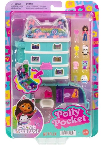 ve Gabby's Dollhouse mikro bebekler ve mini oyun seti, 9 aksesuar ve kedicik dostlar JFV02