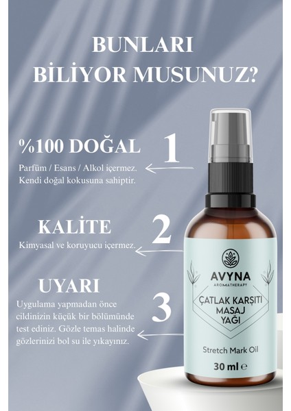 Çatlak Karşıt Masaj Yağı 100 ml Cam Şişede %100 Doğal (Stretch Mark Oil) - 3 Al 2 Öde modelleri