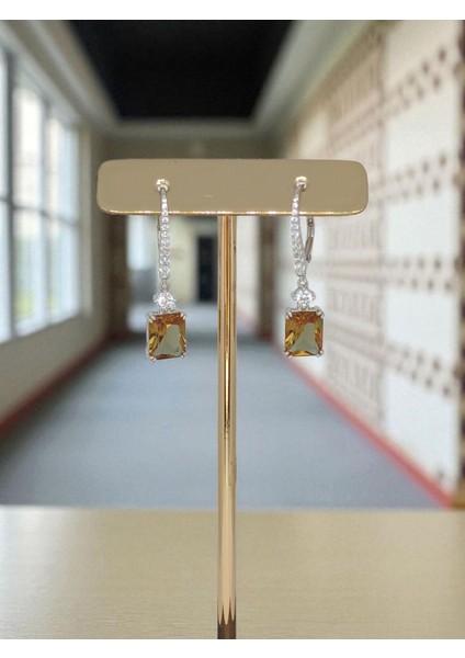 Baget Kesim Zultanit Taşlı 925 Ayar Gümüş Küpe fiyatları