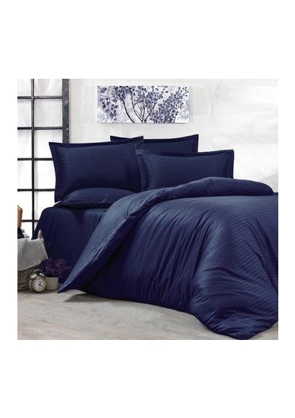 4 Parça Lacivert Çift Kişilik Nevresim Takımı fiyatları