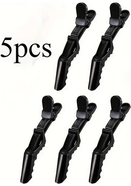 Profesyonel Kuaför Saç Ayırma Tokası – 5’li Set, Kaymaz, Siyah fırsatları