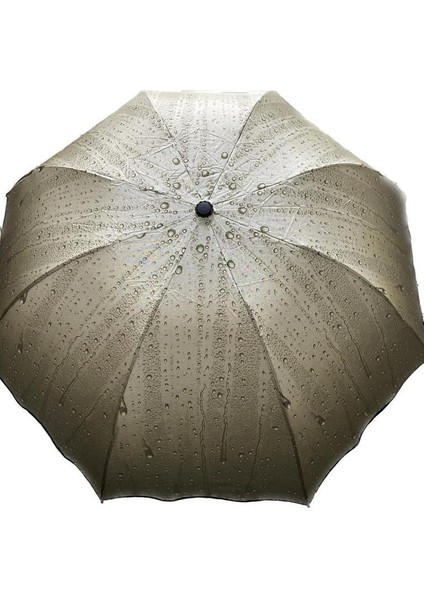 Marlux Rüzgara Dayanıklı Su Damlacıklı Haki Rengi Erkek Şemsiye