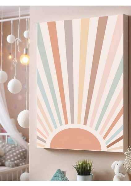 Güneş Retro Baskı Kanvas Tablo modelleri