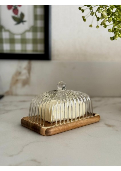 Akasya Cam Kapaklı Tereyağlık / Kahvaltılık