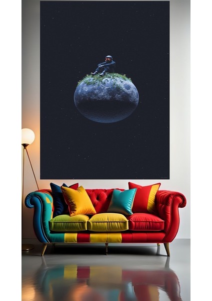 Tek Başına Bir Gezegende I Ev Duvar Salon Güzellik Salonu Ofis Dükkan Dekarasyon Kanvas Tablo