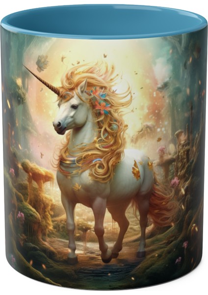 Unicorn Tek Boynuzlu At Baskılı Kupa