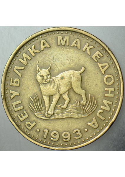 Kuzey Makedonya 5 Denar 1993 Balkan Vaşağı Temalı. modelleri