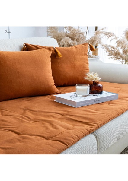 Tarçın Piremium Keten Evcil Hayvan Dostu Keten Koltuk Pedi / Şilte [kırlentli] fiyatları