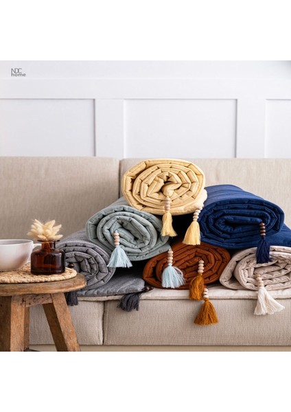 Tarçın Piremium Keten Evcil Hayvan Dostu Keten Koltuk Pedi / Şilte [kırlentli]