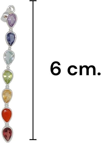 Doğal Taşlı 7 Çakra Gümüş Kolye Ucu - Uyum ve Denge Sembolü fırsatları