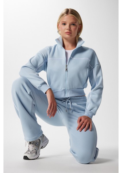 Kadın Lexi Içi Polarlı Şeritli Mavi Alt Üst Eşofman Takımı modelleri