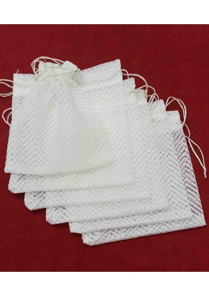 Zigzag Desenli Tül Kese 11*14 cm Ebatında 25 Adettir Hediyelik Bohçalık Çeyizlik