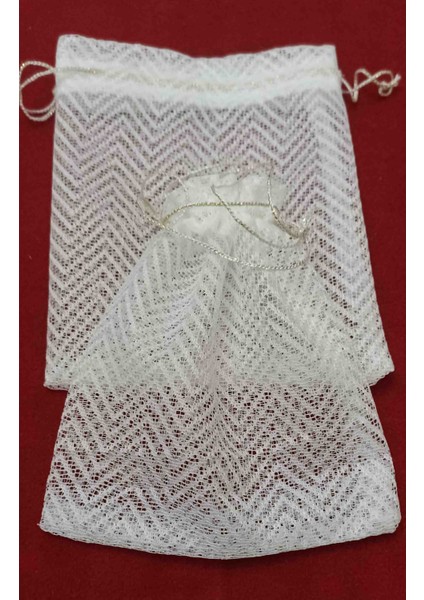 Zigzag Desenli Tül Kese 11*14 cm Ebatında 25 Adettir Hediyelik Bohçalık Çeyizlik fiyatları