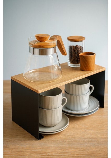 Metal Ayaklı Doğal Ahşap Tezgahüstü Mutfak Düzenleyici Raf - Baharatlık ve Saklama Rafı fiyatları