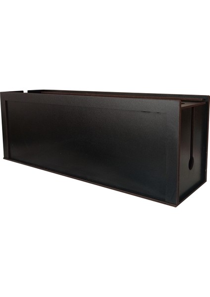 Siyah Kablo Kutusu 40X12X14 cm Kablo Priz Düzenleyici Organizer (Çift Yüz) (Özel Kutusunda)