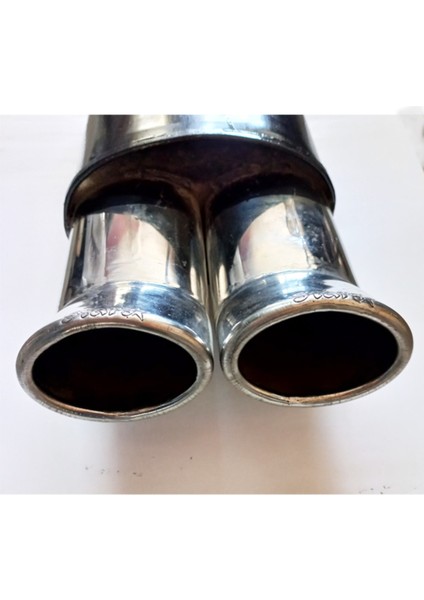 50 Mm. Çiftli Yassı Krom Sessiz Egzoz Eksoz Çıkışı