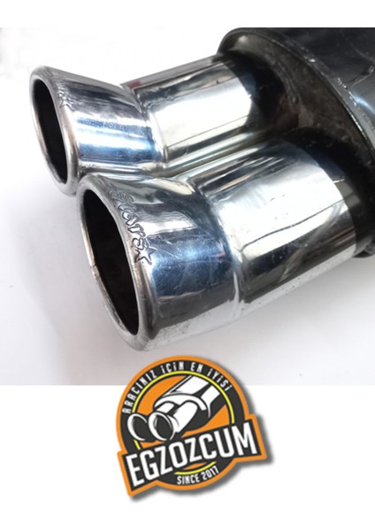 50 Mm. Çiftli Yassı Krom Sessiz Egzoz Eksoz Çıkışı indirimleri