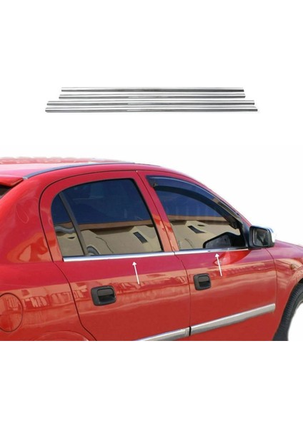 Opel Astra G Hb/sedan/sw Uyumlu Cam Çıtası 4 Parça 1998-2009 Paslanmaz Krom fiyatları