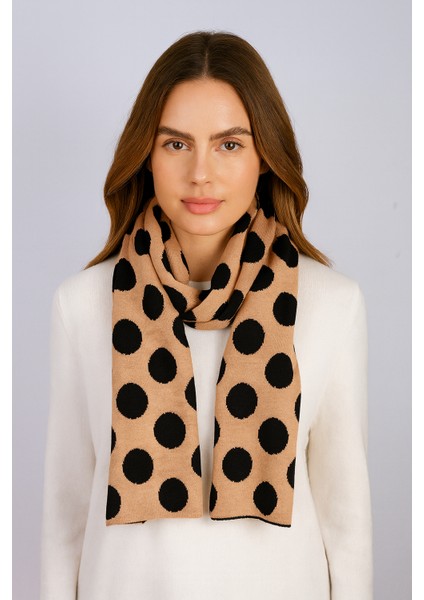 Puantiye Desenli Çift Taraflı Triko Atkı fiyatları