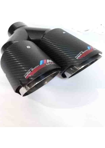 90 mm Full Karbon Içi Krom Akrapoviç Msport Çiftli Sol Egzoz Eksoz Ucu