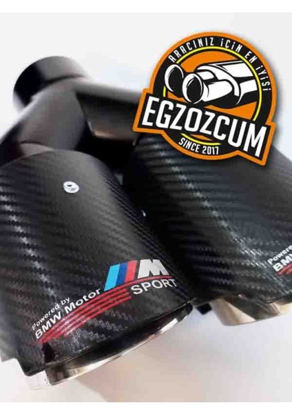 90 mm Full Karbon Içi Krom Akrapoviç Msport Çiftli Sol Egzoz Eksoz Ucu modelleri