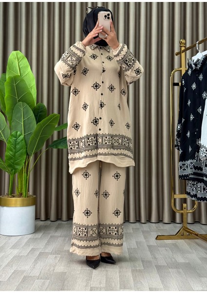 Kadın 2’li Takım Siyah Nakışlı Etnik Desenli | Şık ve Rahat Kombin