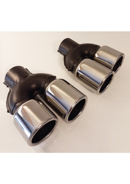 76 mm Krom Düz Yuvarlak Ileri Geri Çift Çıkış Uyumlu Paslanmaz Sessiz Egzoz Ucu 2 Adet fiyatları