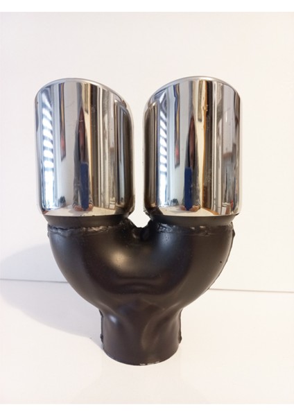 76 Mm. Çiftli Önü Kesik Eşit Paslanmaz Krom (Dual) Egzoz Eksoz Ucu fırsatları