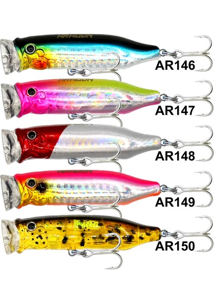 Aragon Rasta Popper 70MM 10GR Su Üstü Maket Balık