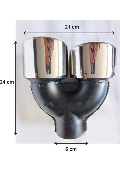 90 Mm. Yassı Içi Boş Sağ Çıkışlı Çiftli Egzoz Ucu 1 Adet modelleri