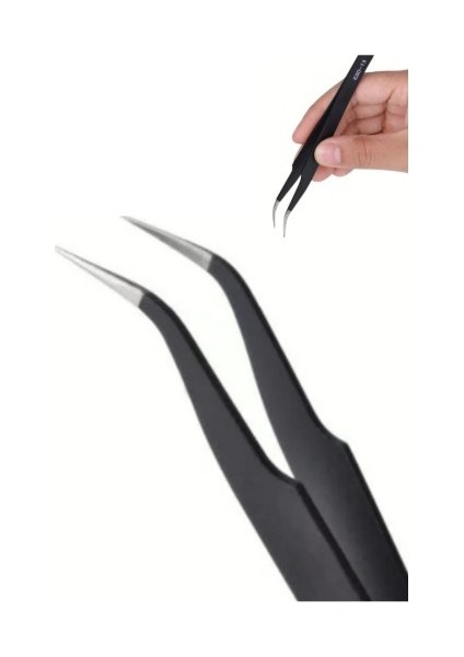 Hassas Elektronik Hobi El Sanatları Mücevher Tamir Paslanmaz Çelik Tamirci Eğri Uç Cımbız