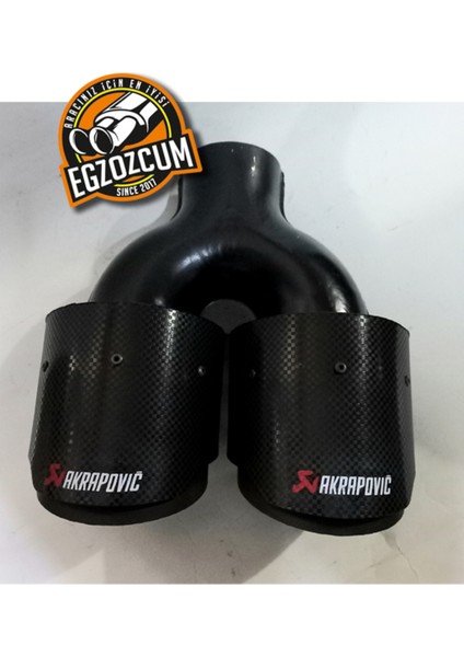 100 Mm. Eşit Kesik Çiftli Karbon Kaplama Akrapoviç Egzoz Ucu Dual Eksoz modelleri
