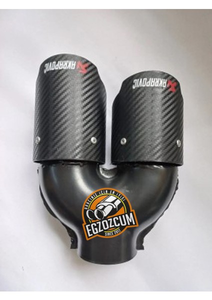 76 Mm. Çiftli Sol Içi Siyah Karbon Kaplama - Egzozcum -